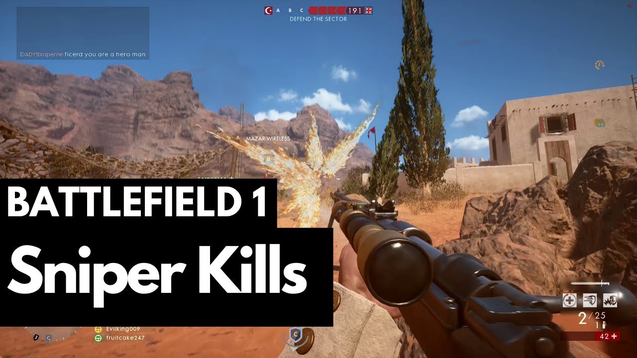 Battlefield 1 Sniper Kills Compilation