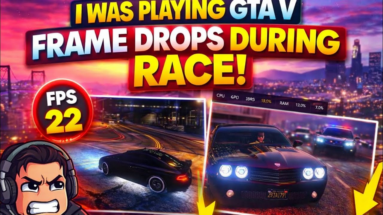 I was playing GTA V and it was causing a lot of frame drops, making it difficult to play, I raced.😱🥶