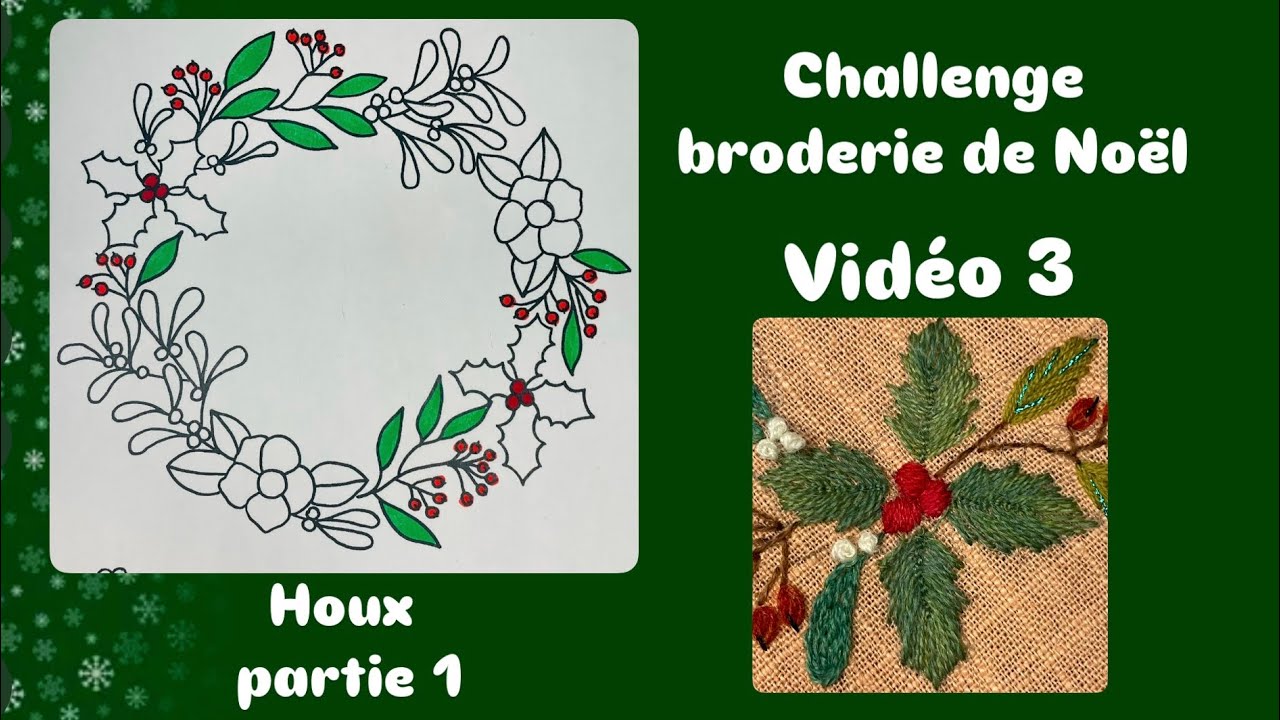 Vidéo tuto broderie couronne de Noël #broderie #tutobroderie #embroidery