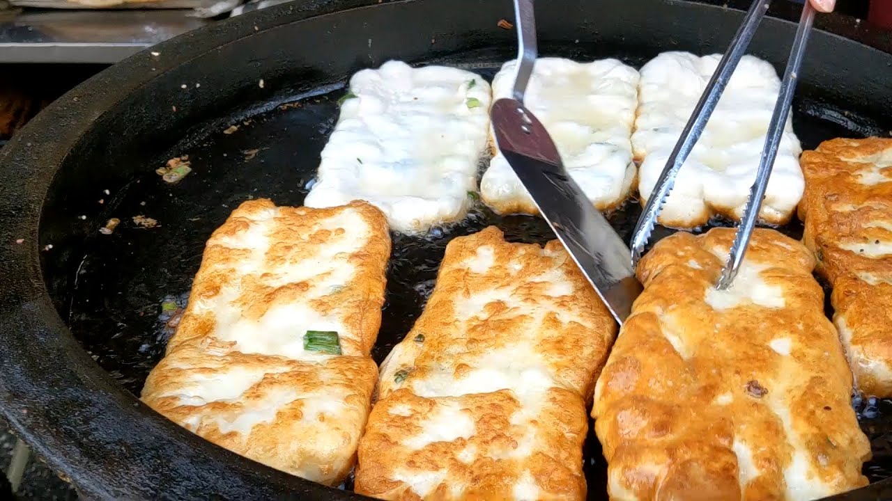 Блинчик с луком,китайский омлет блин,Жареный на пару Баози-Тайваньская уличная еда