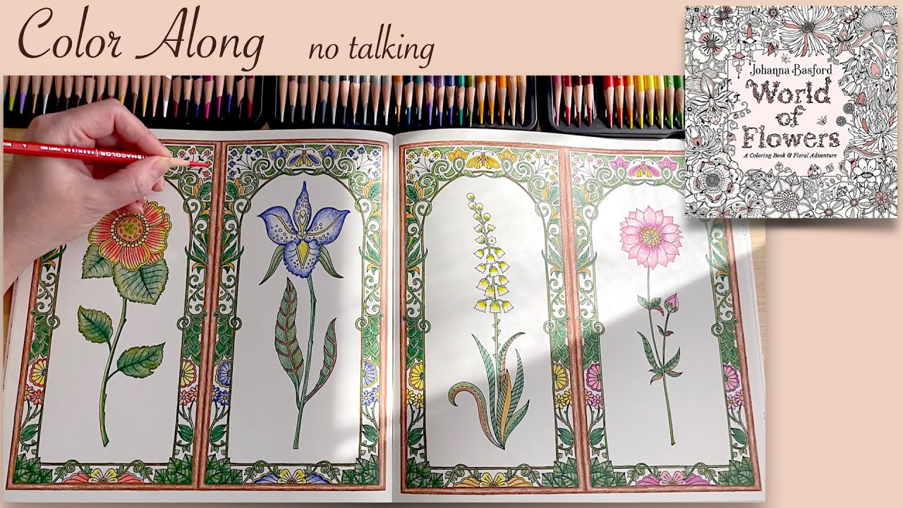 🌺 Calming Stress Relief Color Along Johanna Basford 