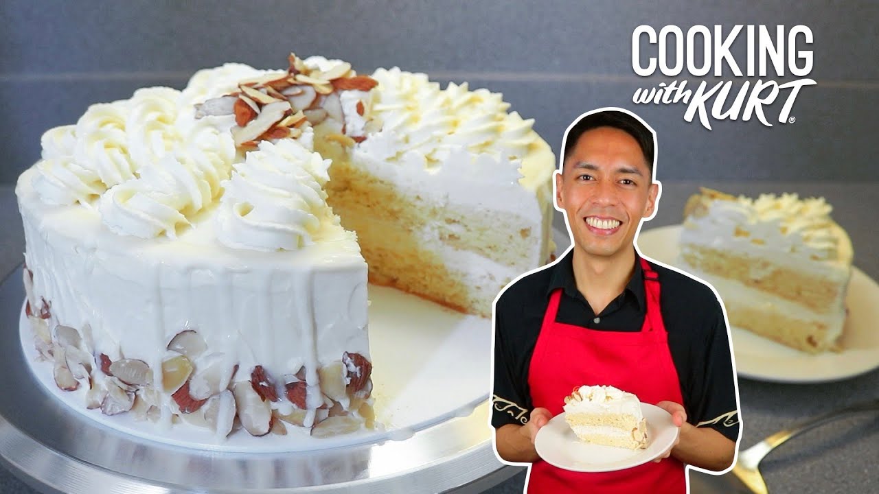 Goldilocks Tres Leches Cake: Soaked Vanilla Sponge with White Chocolate, Almonds | Cooking with Kurt