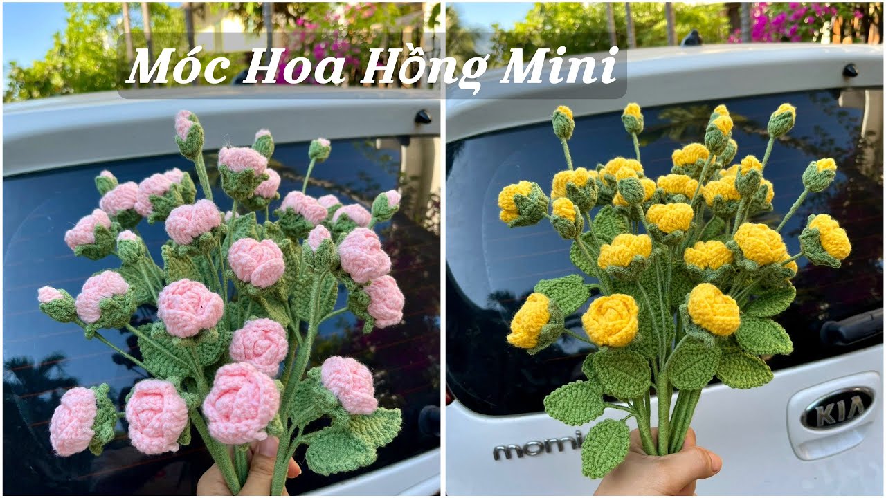 #208 How to crochet a small rose | Móc Hoa Hồng Mini, Móc Hoa Hồng Tỉ Muội | Dương Liễu Handmade