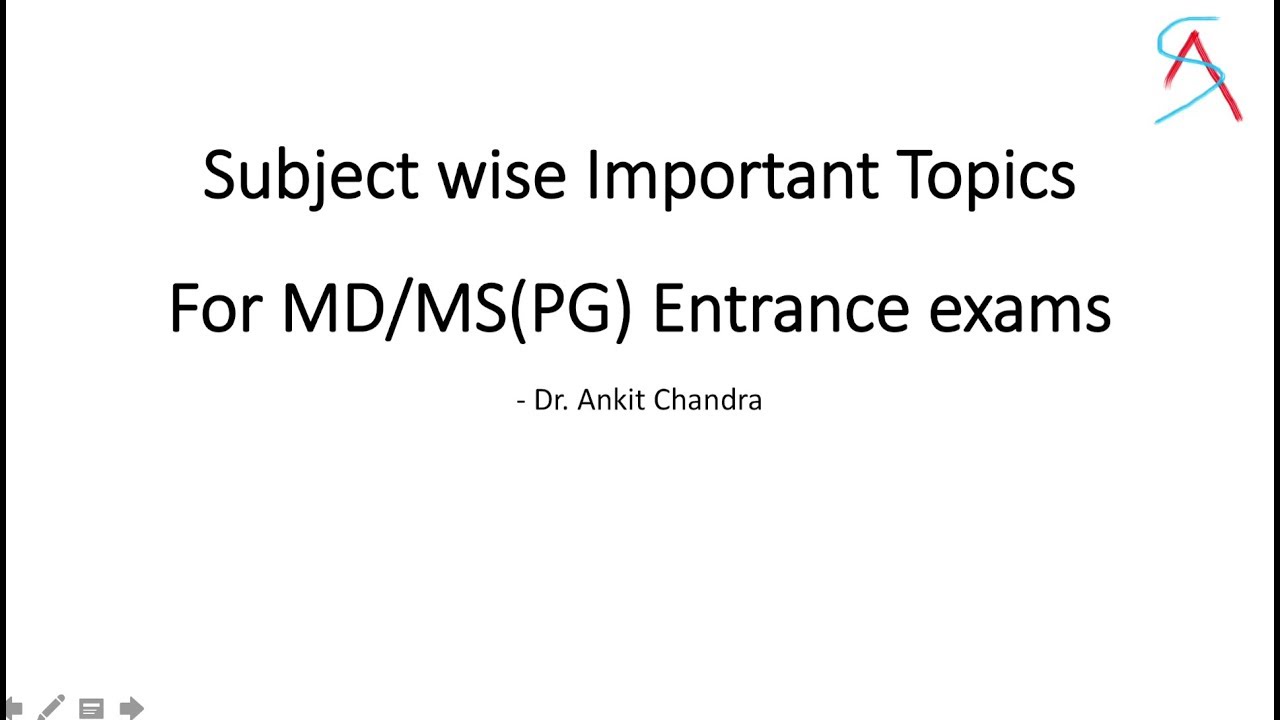 Important Topics for MD/MS Entrance Exam (Medical PG) - Dr. Ankit Chandra
