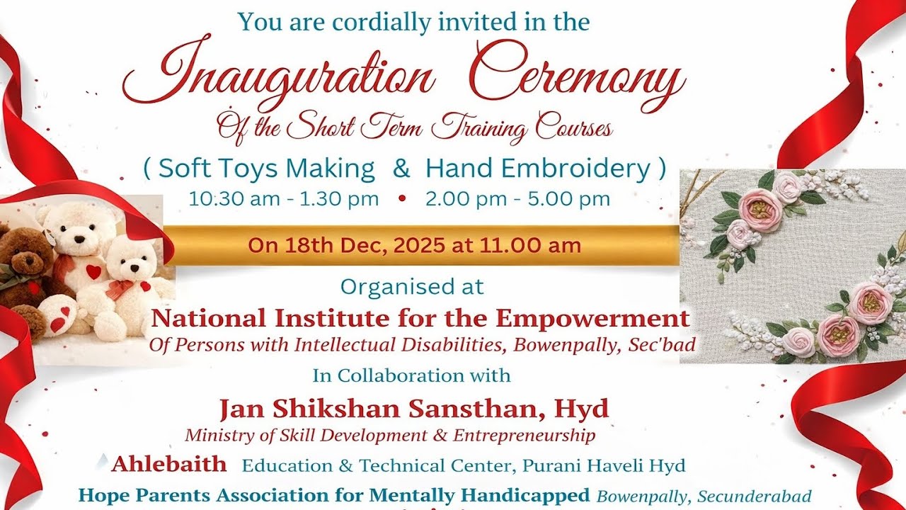 INAUGURATION CEREMONY OF SHORT-TERM TRAINING COURSES (SOFT TOYS MAKING & HAND EMBROIDERY)
