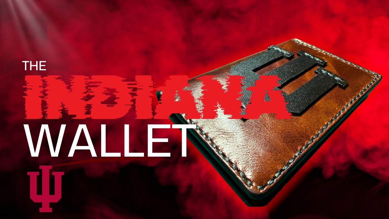 Minimalist Leather Wallet Build | Handcrafted IU Indiana University Wallet (Start to Finish)