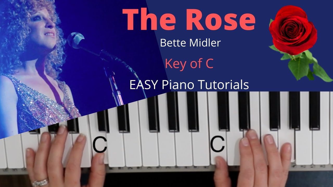 The Rose -Bette Midler (Key of C)//EASY Piano Tutorial