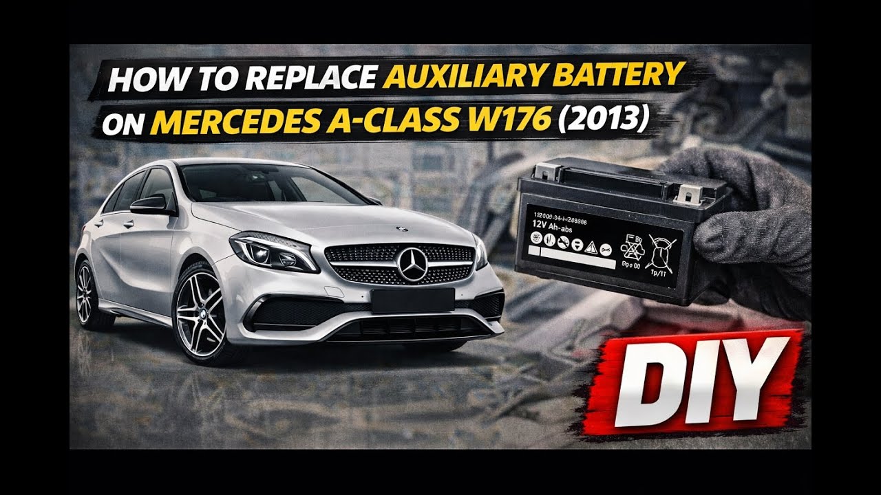 Как заменить дополнительный аккумулятор на Mercedes A-Class W176 (2013)