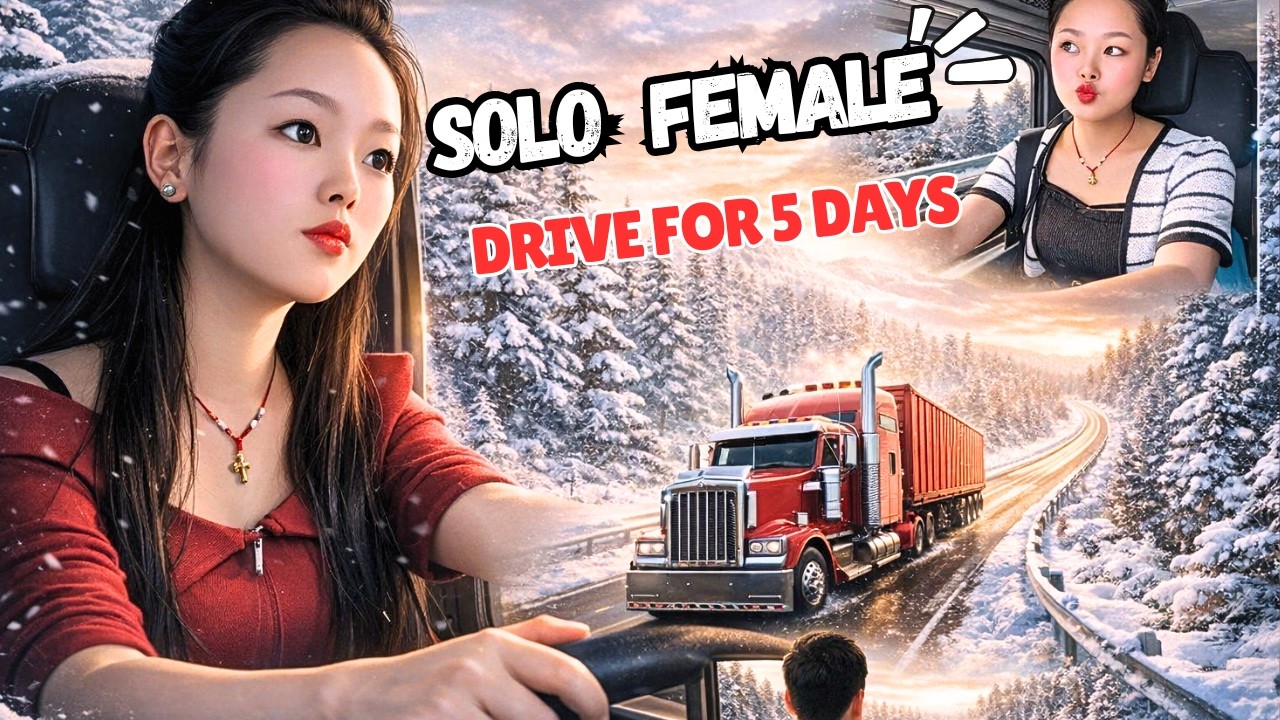 Solo female truck driver spent five days traveling through forests, mountains, and snowstorms.