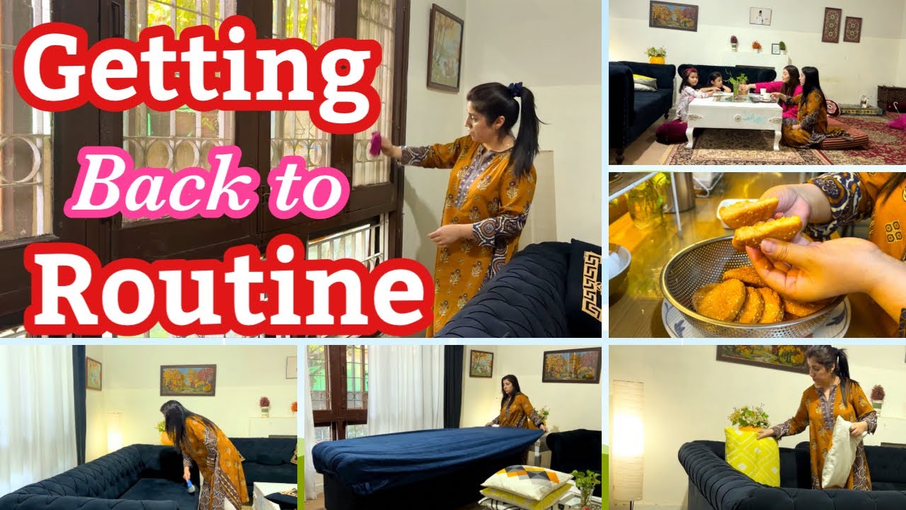 Productive Morning Cleaning Routine/ Evening Snacks Recipe=Mithi Tikki #pakistanimom