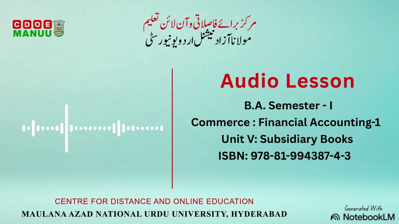 Unit 05, B.Com : Financial Accounting-1