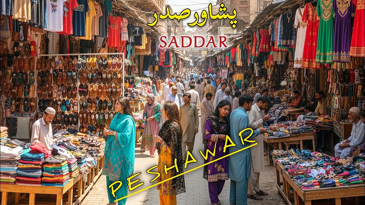 Saddar Bazar Peshawar, Pakistan | Walking Tour & Captions