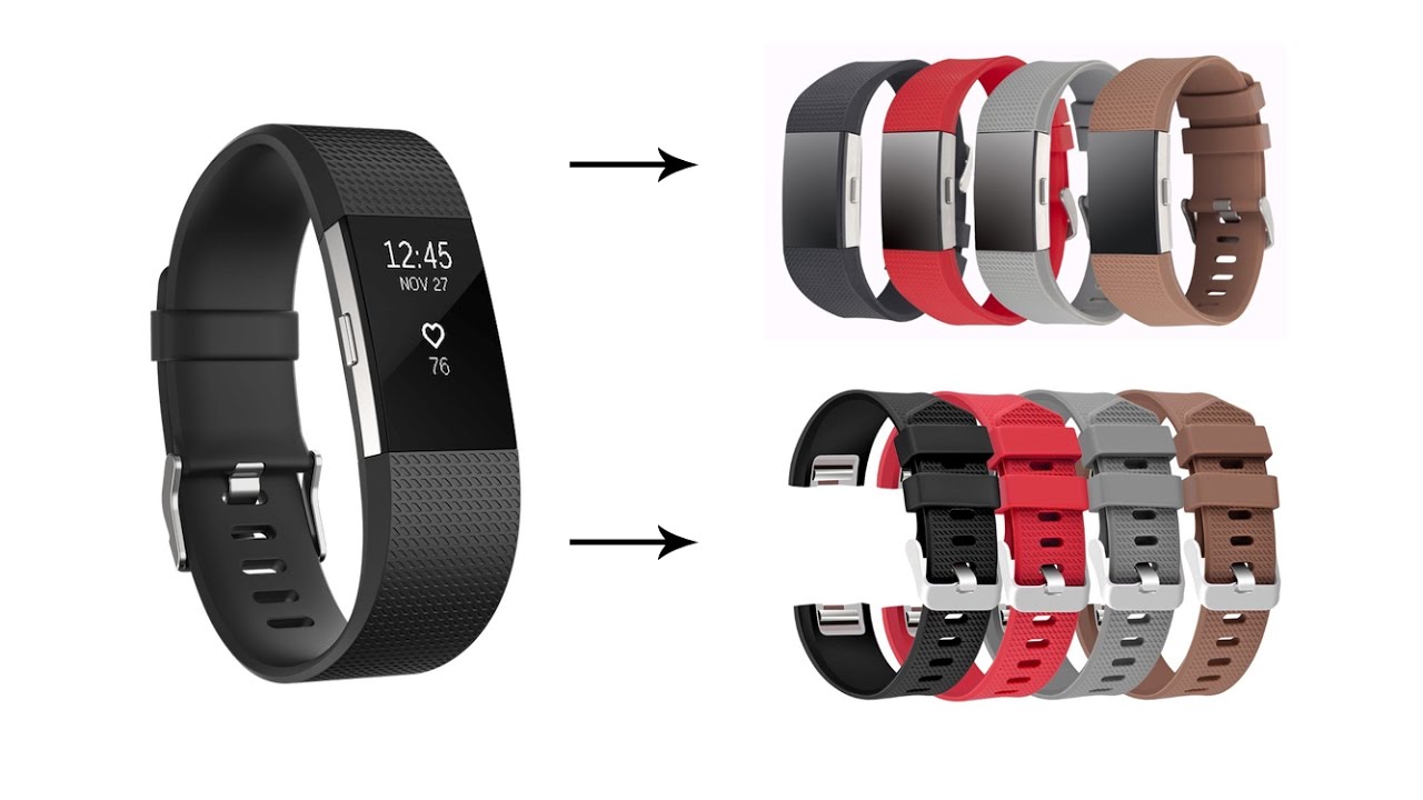 Fitbit Charge 2 Band Replacement Classic Buckle Silicone Band 4pk by AIWELL