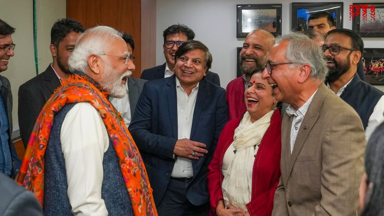 PM Modi visits PTI headquarters in New Delhi