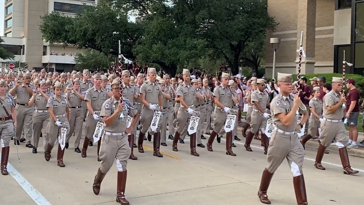 Texas Aggie Corps Of Cadets Marching Into Kyle Field Miami Game