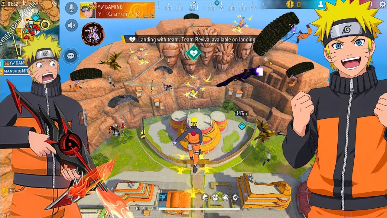 Only Naruto Challenge 😎🔥 Battle Royale 12 kill Booyah || Garena Free Fire Max - Y GAMING