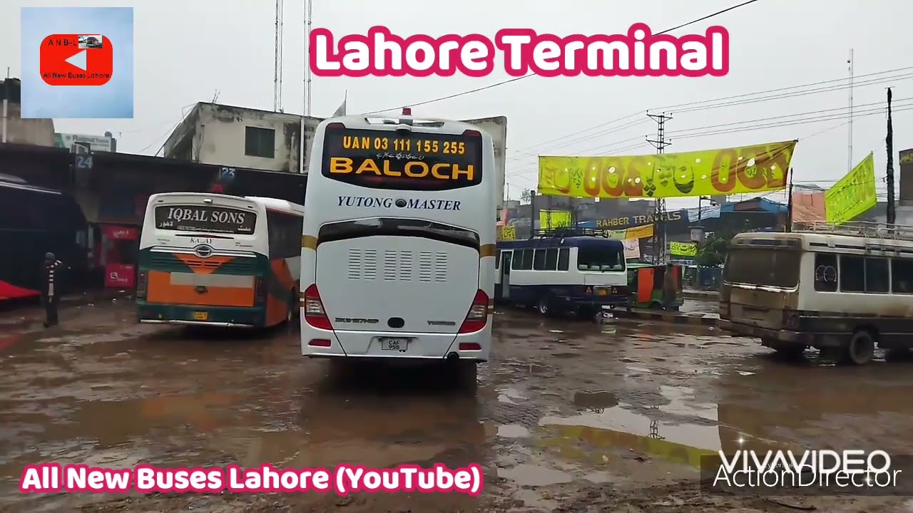 Baloch Transport Services Double Glass Yutong Master Buses Lahore Terminal  لاہور تا لیہ