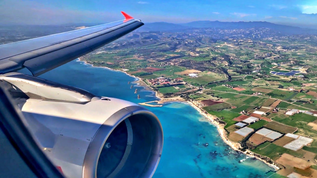 Lauda Airbus A320 SCENIC Approach & Landing at Larnaca Airport | iPhone 12 Pro 4K | 'Hard' Landing
