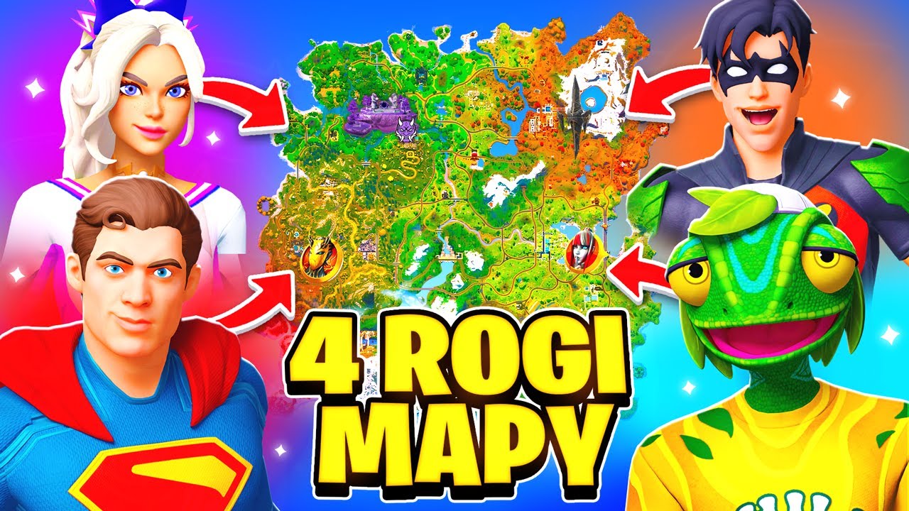 Cztery Mityczne Rogi Mapy w Fortnite Sezon 3 Super