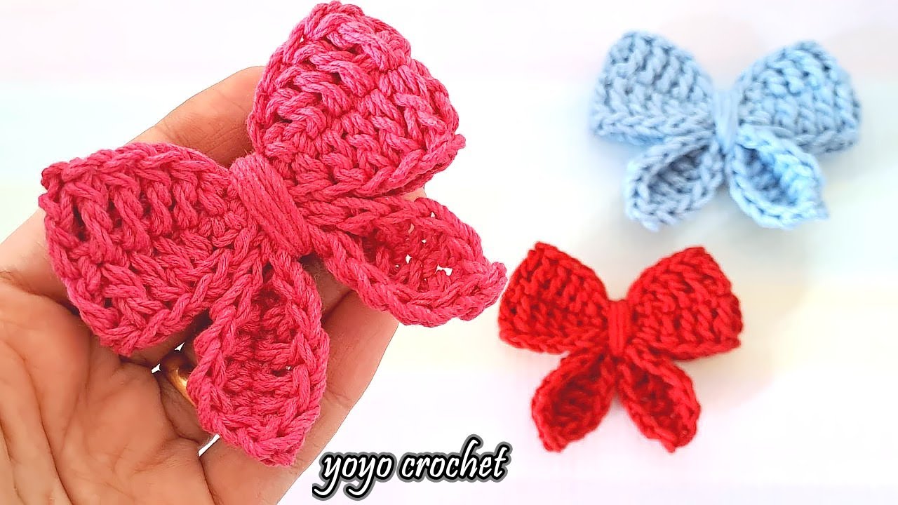 كروشية فيونكة سهلة وبسيطة للمبتدئين - أنها رائعة  للتزيين !! - I loved this bow#يويو_كروشية
