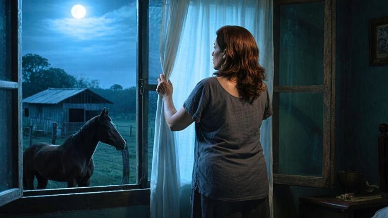 A Viúva Só Tinha o Cavalo do Marido Quando Comprou o Sítio… Mas Todas as Noites Ele Ficava Agitado