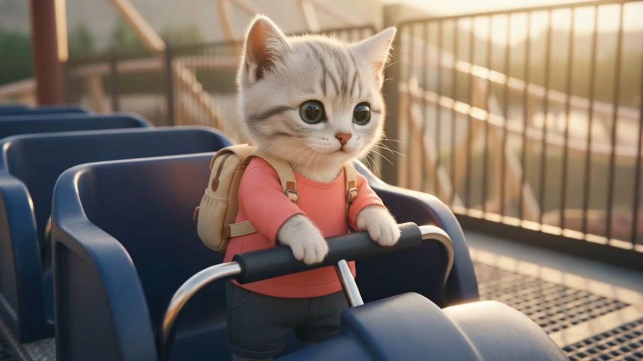 出発進行!!初めてのジェットコースターで大絶叫   ねこの一日に密着🐱🎢