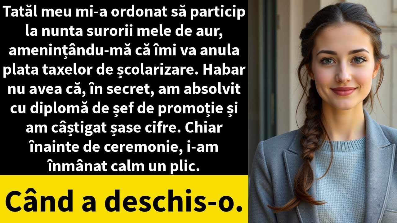 Tatăl meu mi-a ordonat să particip la nunta surorii mele de aur, amenințându-mă că îmi va anula