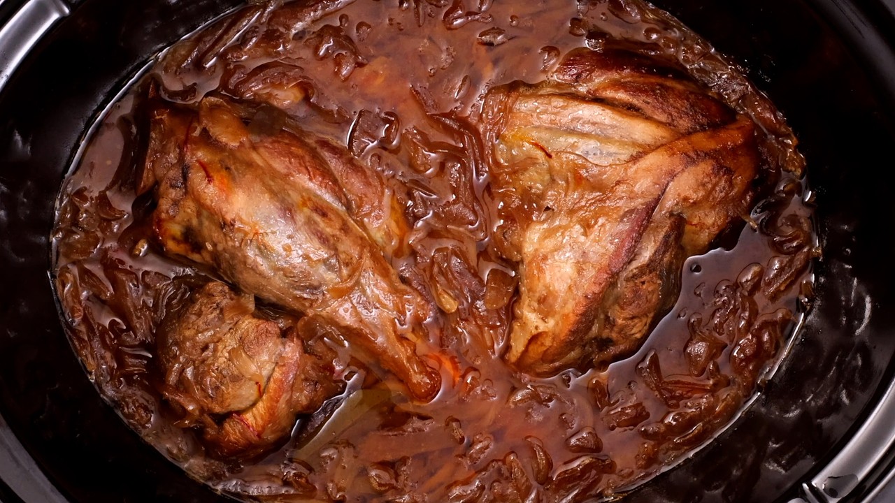Slow Cooker Persian Lamb Shanks (Khoresh-e Mahiche)