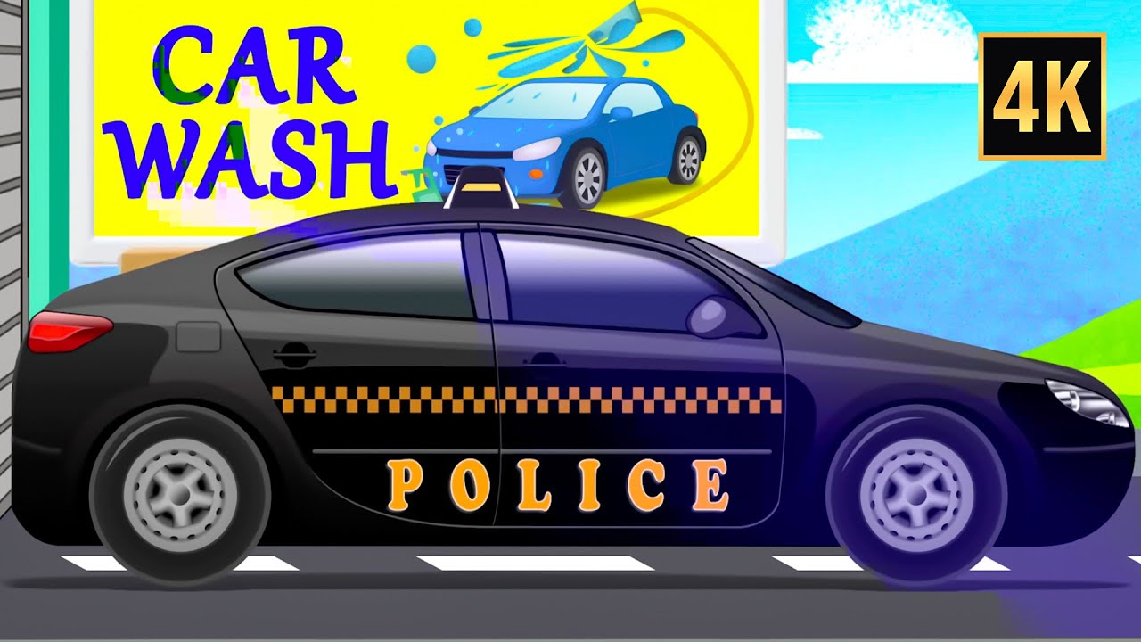 London Police Van & More Car Wash Videos For Kids