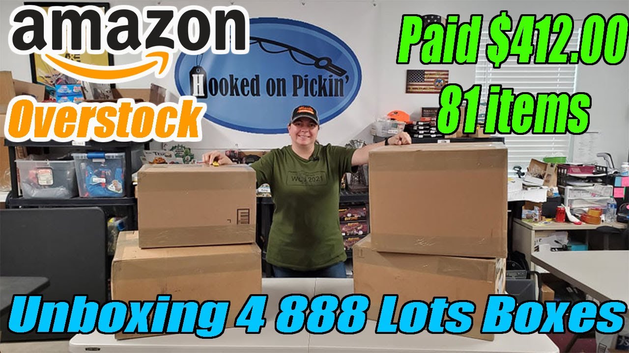 Unboxing 4 Amazon Overstock boxes from 888 Lots Liquidation I paid $412.00 for 81 Items