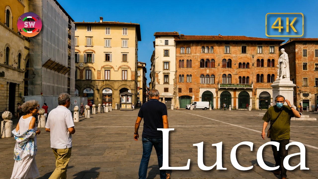Lucca (Tuscany), Italy【Walking Tour】With Captions - 4K