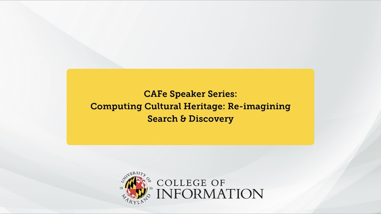 CAFe Speaker Series: Benjamin Lee - February 4, 2026 | UMD INFO College