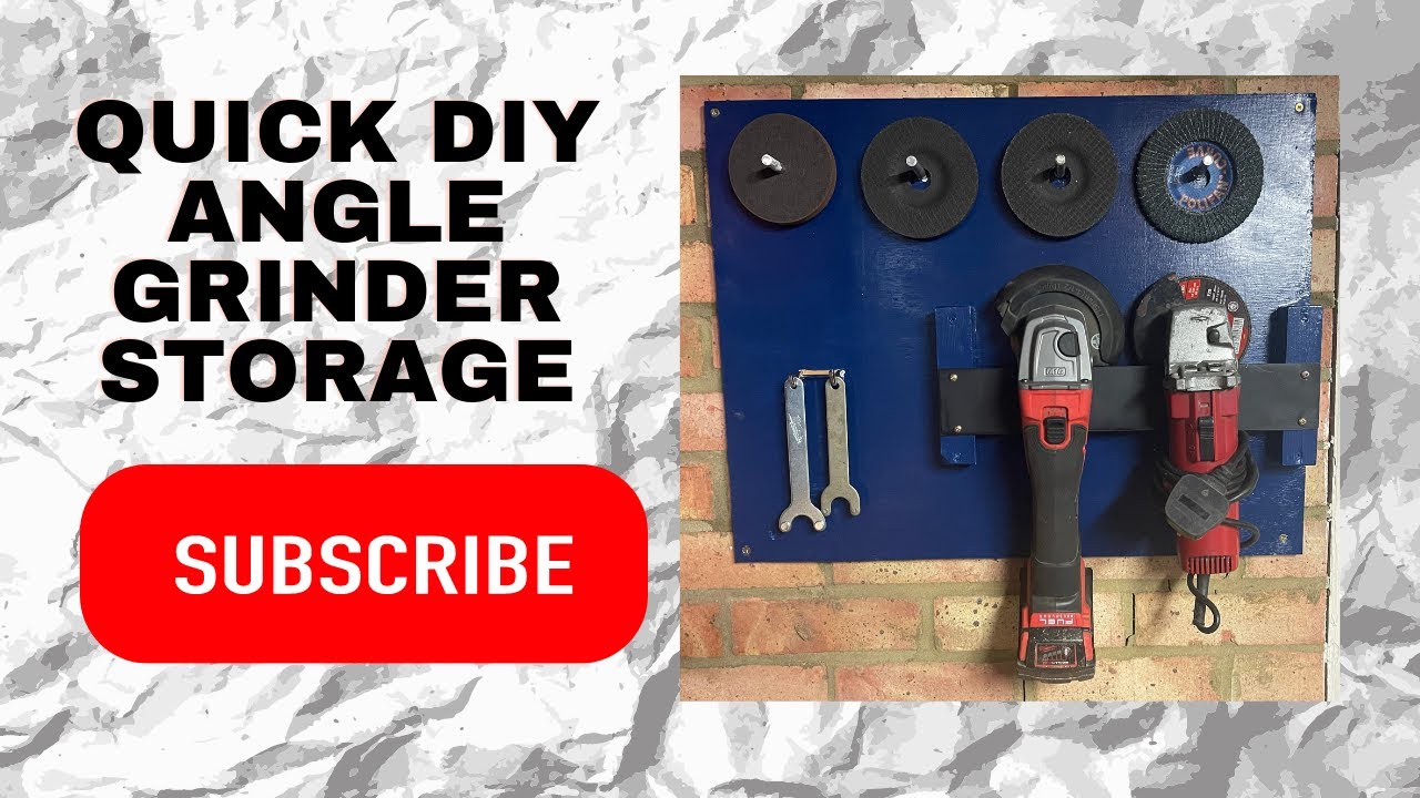 Angle grinder storage. Tiny workshop storage solutions. DIY storage solution. #homeworkshop #diy