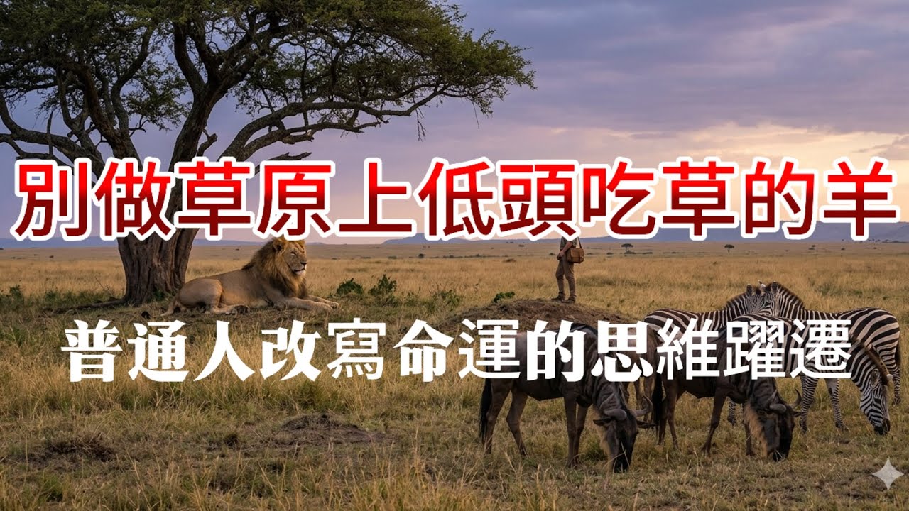 別做草原上低頭吃草的羊：普通人改寫命運的思維躍遷 ​#思維覺醒 ​#窮忙陷阱 ​#階層翻身 ​#底層邏輯 ​#認知差 #個人提升