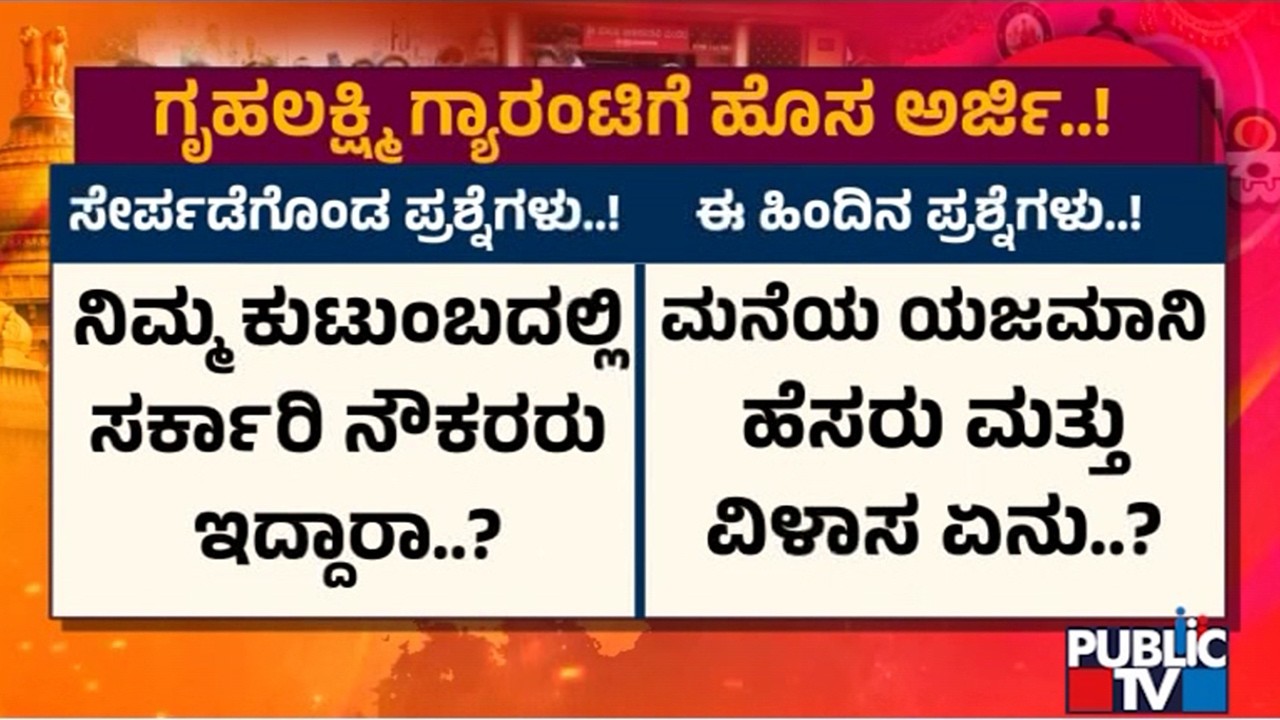 Gruha Lakshmi Scheme: 4 Questions To Be Added In New Application