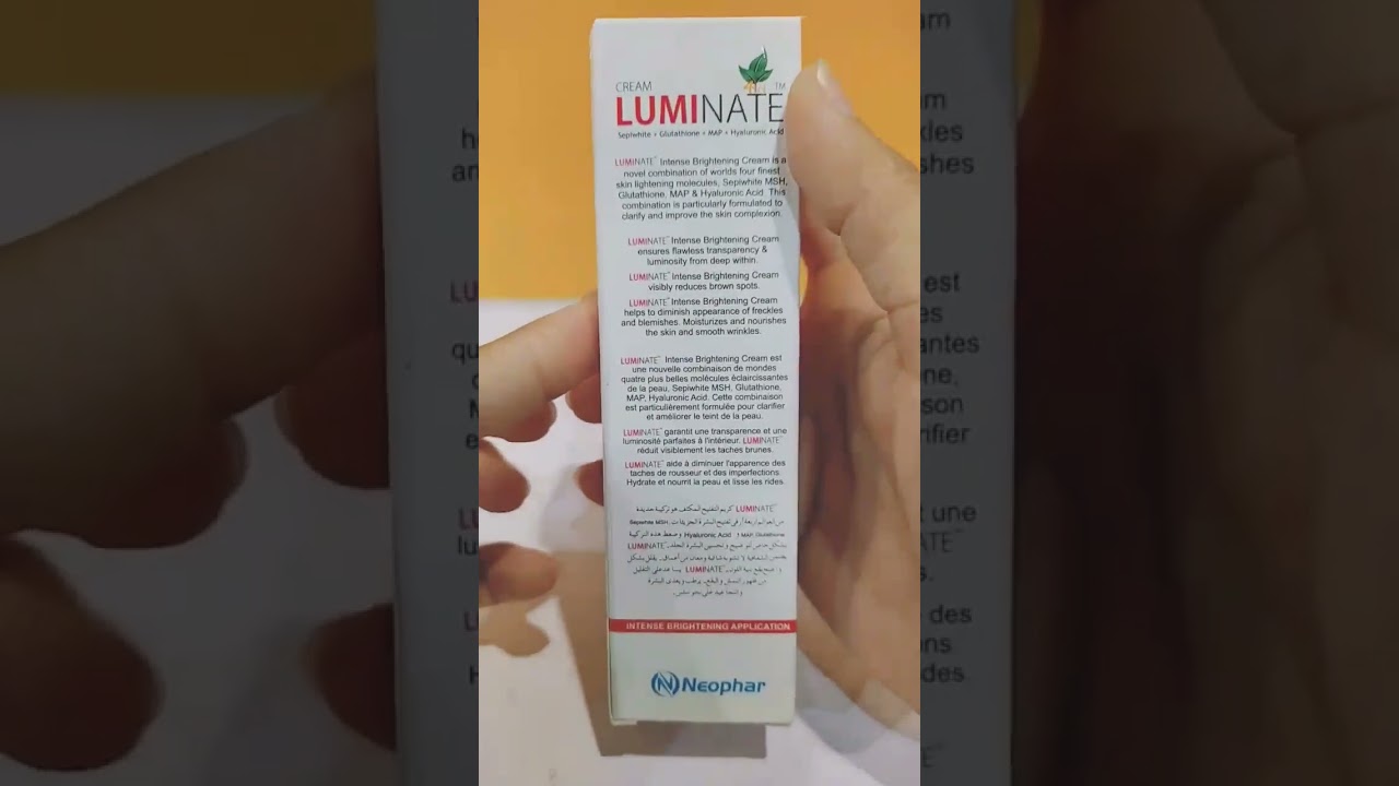 LUMINATE INTENSE SKIN LIGHTENING CREAM WITH SEPIWHITE GLUTATHIONE & MAP HYDRONIC ACIDS. #skincare