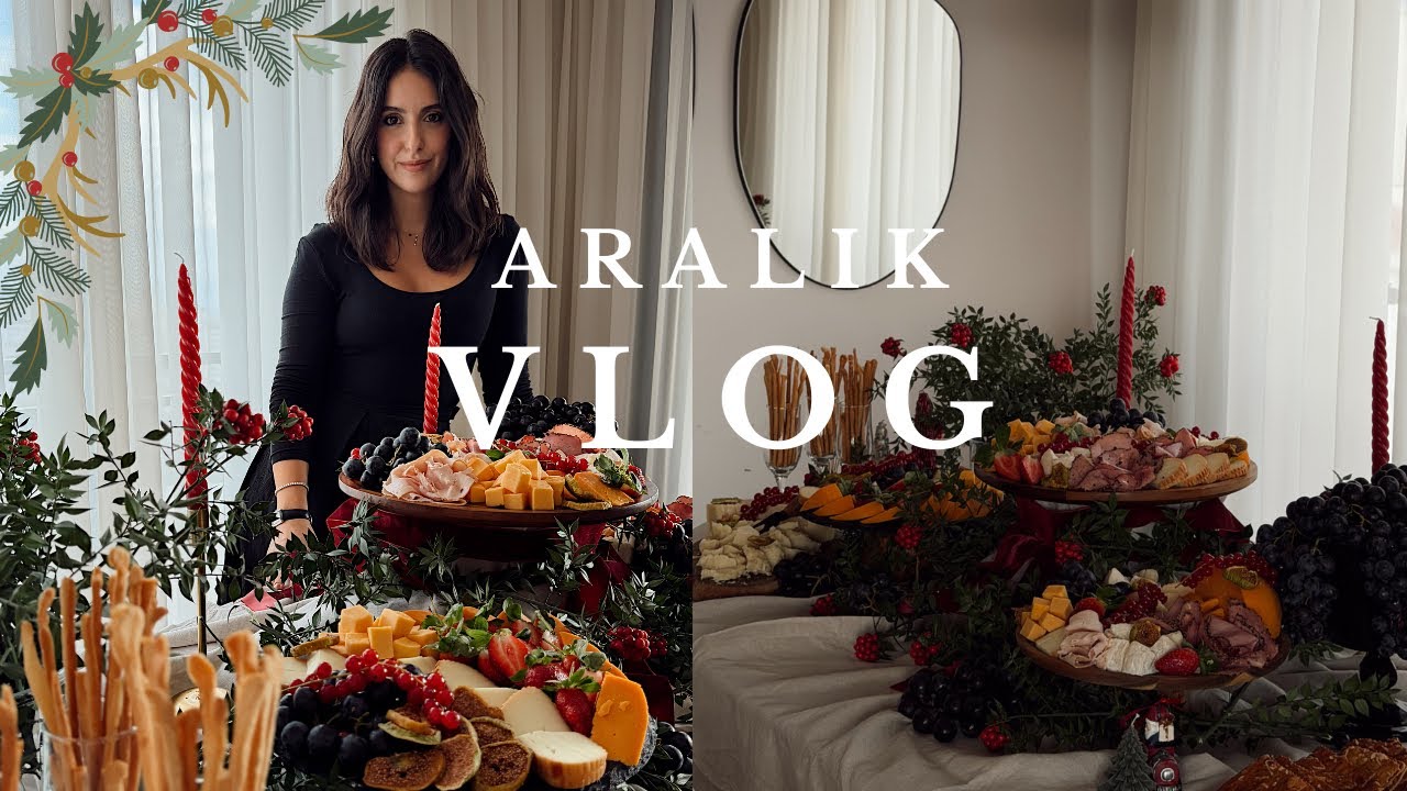ARALIK VLOG 6. İlk yılbaşı kutlaması, peynir şarküteri masası, bolca grwm, terminal kadıköy.