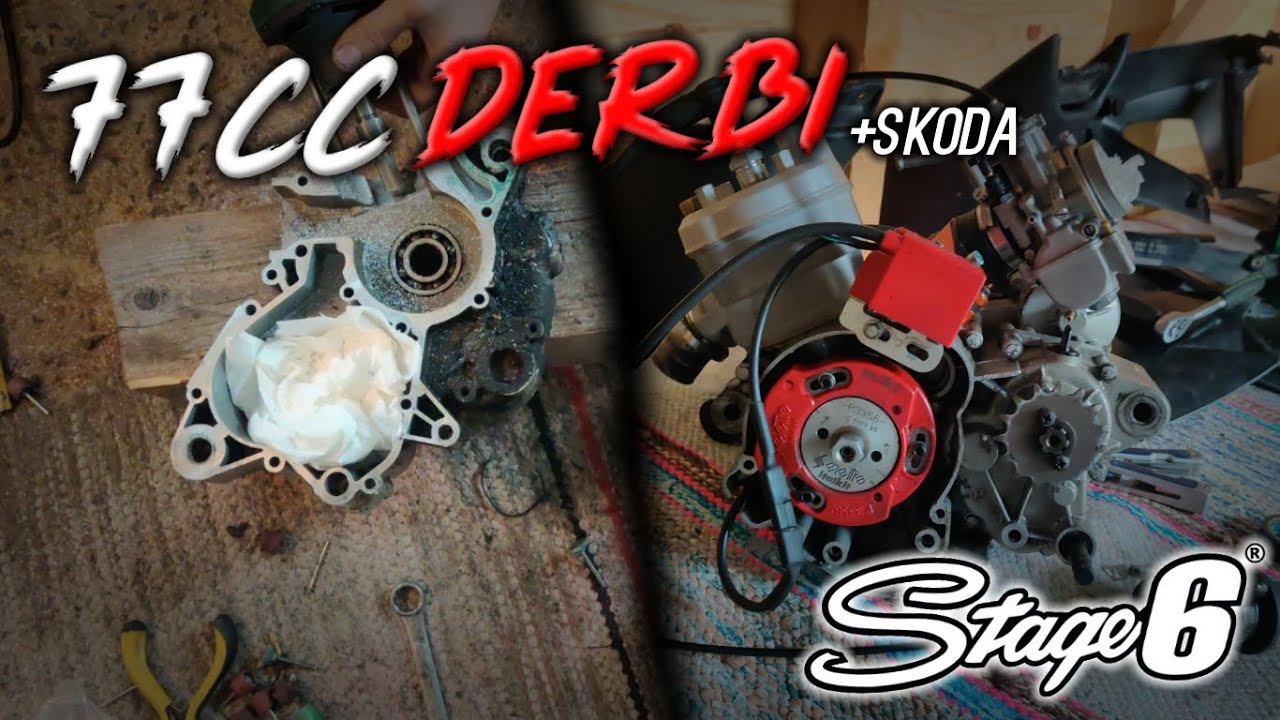 77cc Stage6 Derbi | Moottorin kasausta, Skodan ihmettelyä ja perseilyä :D