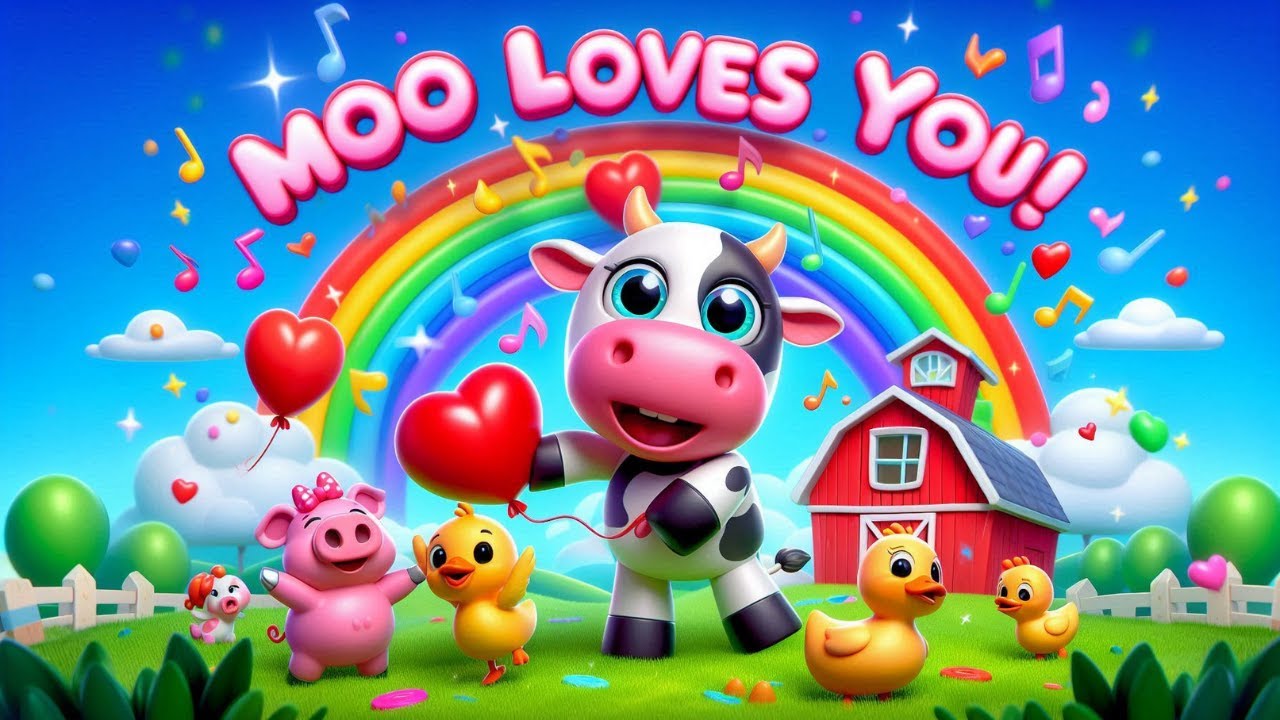 Moo Moo Loves You | Animal Sound Song for Kids | Fun Farm Animal Song for Toddlers and Preschoolers