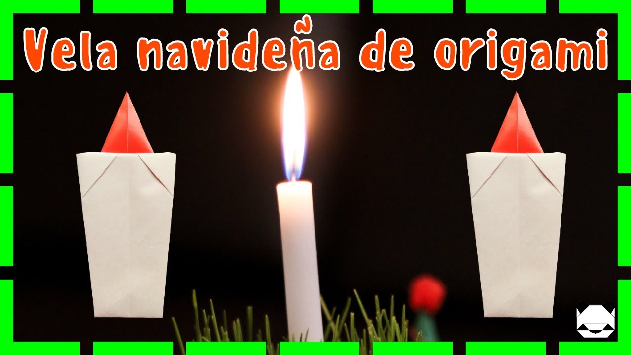 Vela navideña de origami