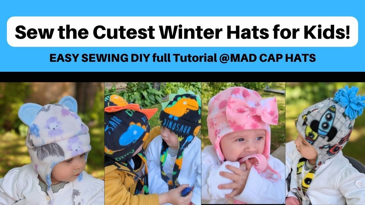 Learn how to Sew these ADORABLE Kid's Winter Hats. They are so easy to make!