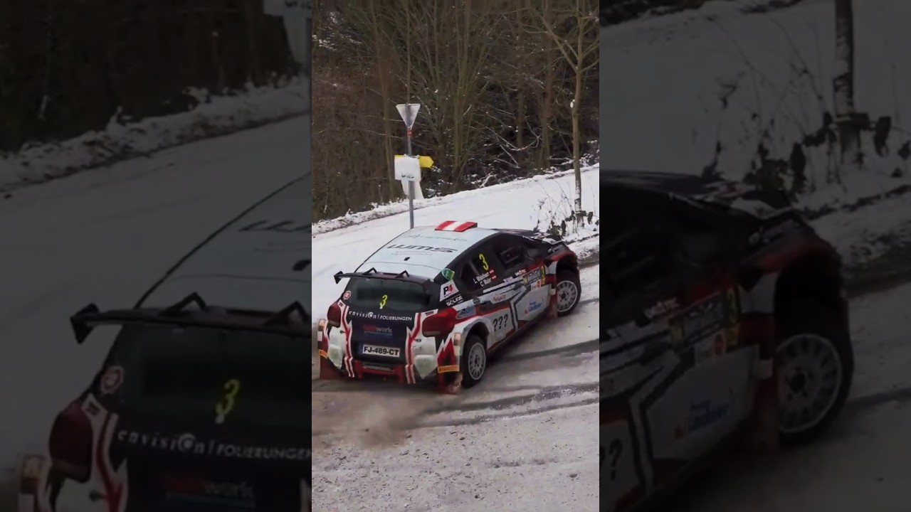 Luca Waldherr icy hairpin at J&auml;nnerrallye 2025!👏🏻🔥 #rallye #rally #&ouml;rm #j&auml;nnerrallye #drift #drifter