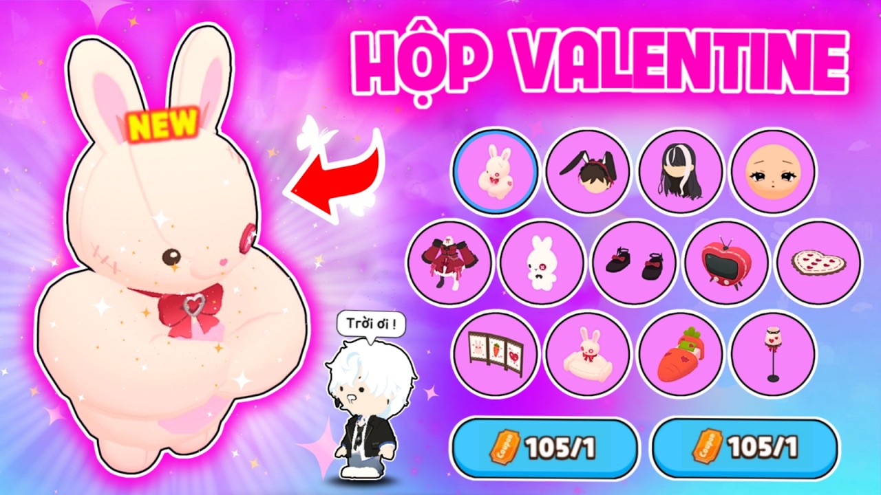 BEDY DÙNG 100 VÉ MỞ RA TH.Ỏ KHỔNG LỒ CỰC NGẦU Ở HỘP VALENTINE MỚI | PLAY TOGETHER