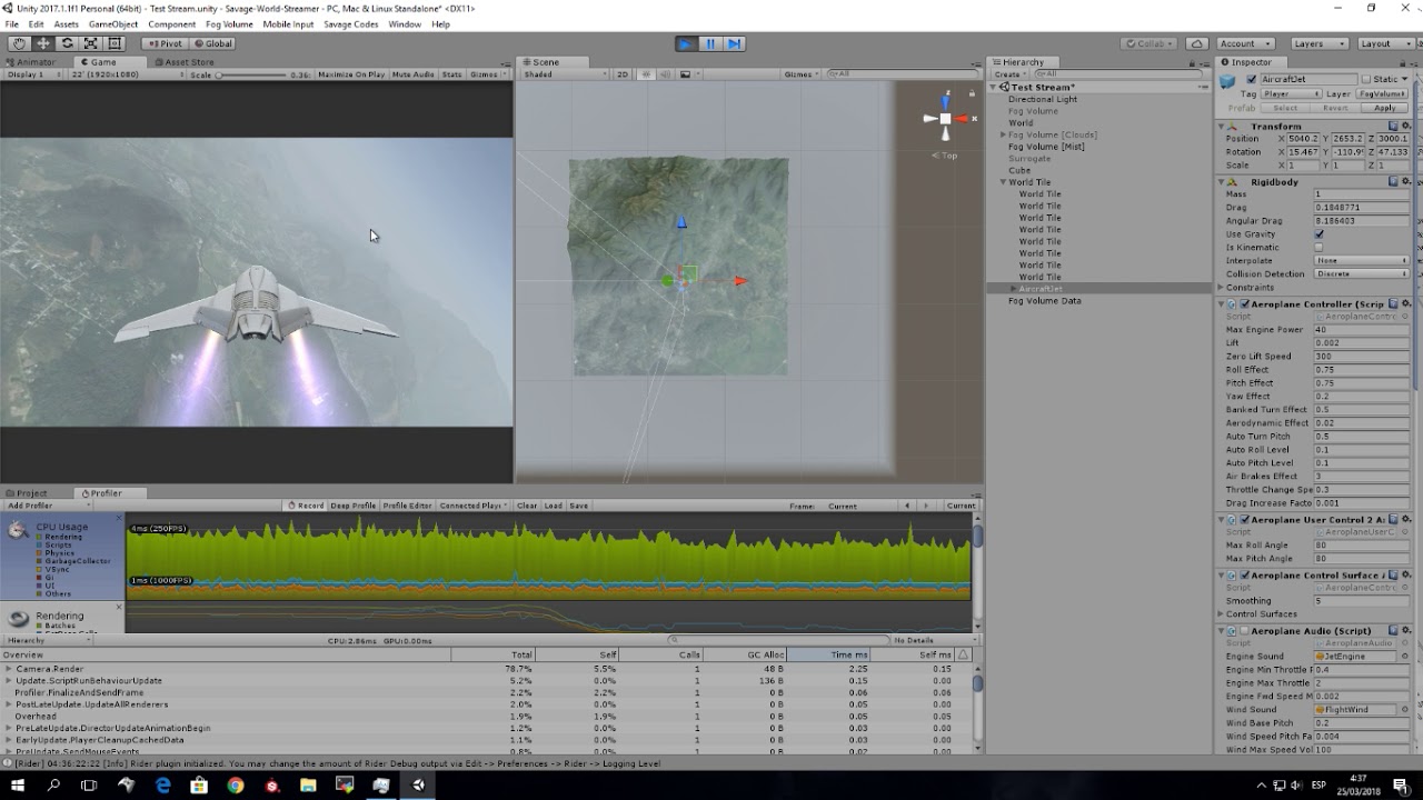 Testing my Terrain Streaming Tool for Airburner