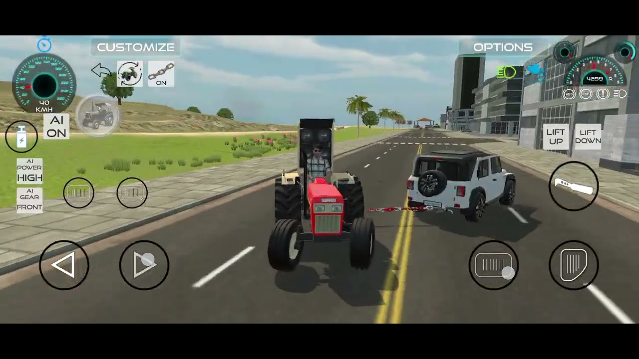 Tractor 🚜 V/S Thar rox powar 😱 game 