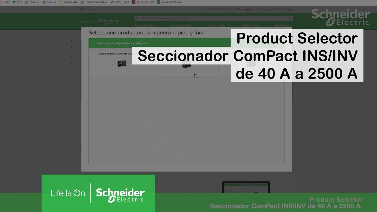 Cómo seleccionar Seccionador ComPact INS/INV de 40 A a 2500 A