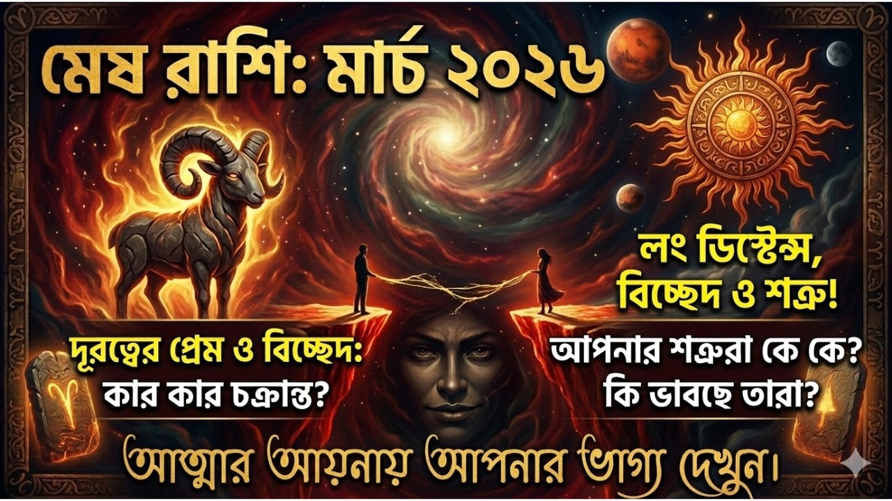 মেষ রাশি মার্চ ২০২৬ লং ডিস্টেন্স রিলেশন, বিচ্ছেদ এবং শত্রু তারা আপনার সম্পর্কে কি ভাবছে।