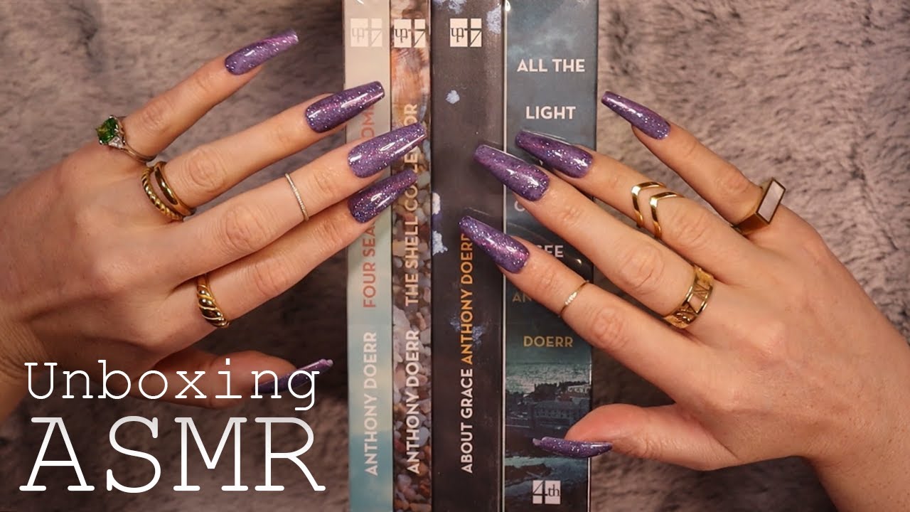 ASMR Book Haul (🎧 soft spoken, reading, tracing)