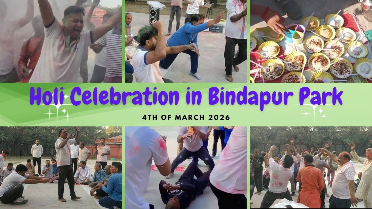 बिन्दापुर पार्क में होली मिलन समारोह 2026. Humara Yoga Group. Holi hai. #funny #yogaclass #comedy