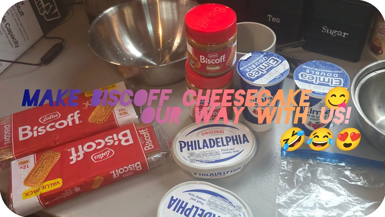 Biscoff cheese cake our way! 🫠😅 #biscoff #cheesecake #fun in one hole out the other as I said 🤣🤣